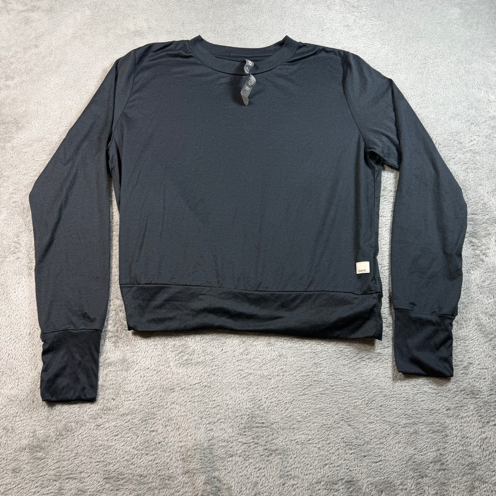Vuori Daydream Crew Top Women Medium Black Long Sleeve Strato Tech VW133